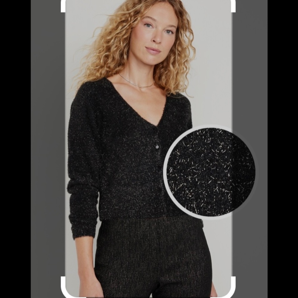 NWOT Old Navy Textured Shine Crop Cardigan XSP